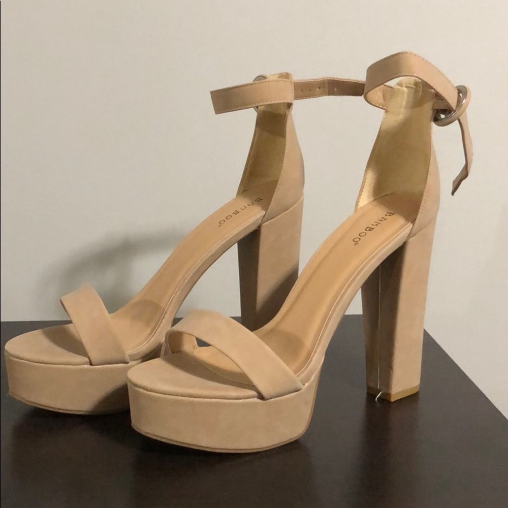 tan platform heels
